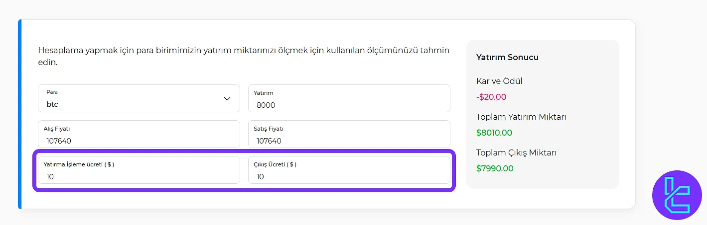 Alış ve satış komisyonları