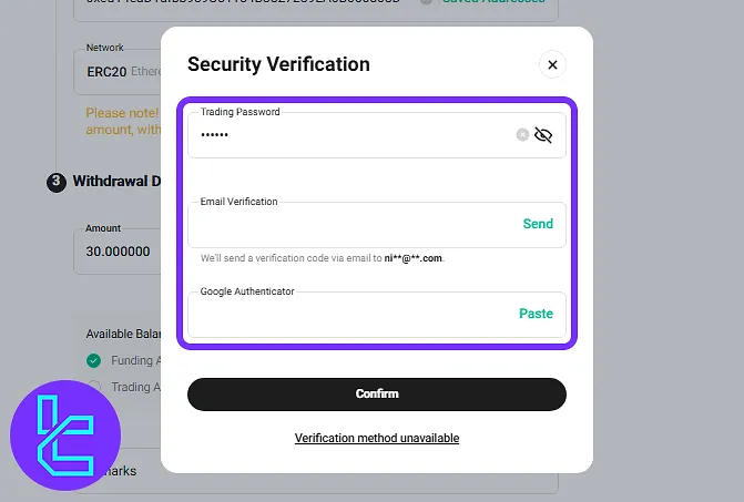 Multi-level verification for the KuCoin ERC20 payout confirmation