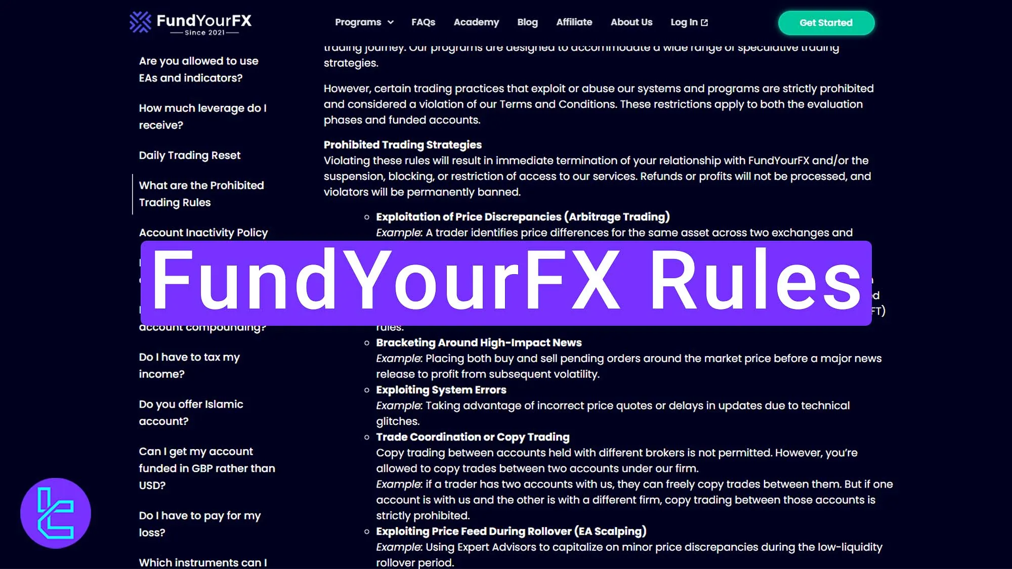FundYourFX Rules