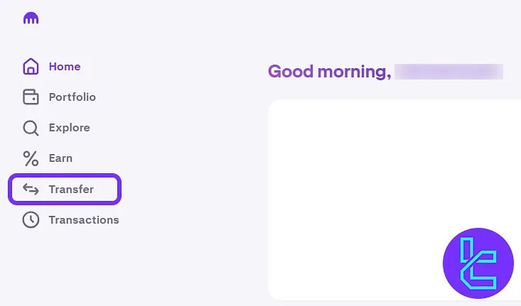 Kraken dashboard shows the "Transfer" button access to start the payment process