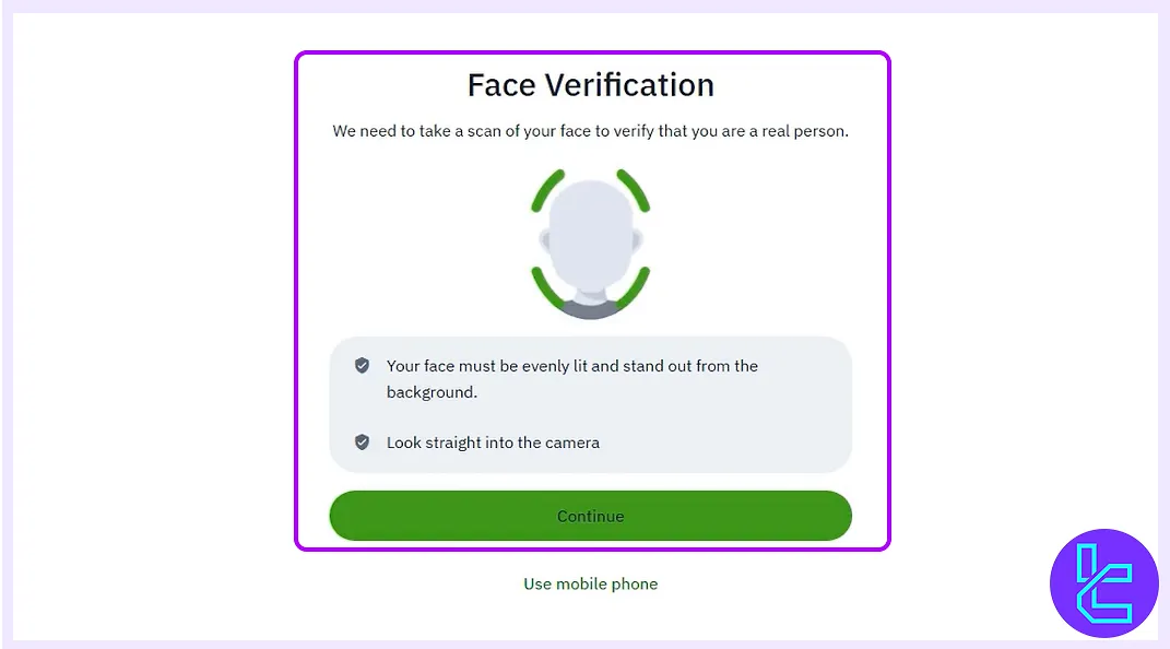 Gate.io KYC live facial scan