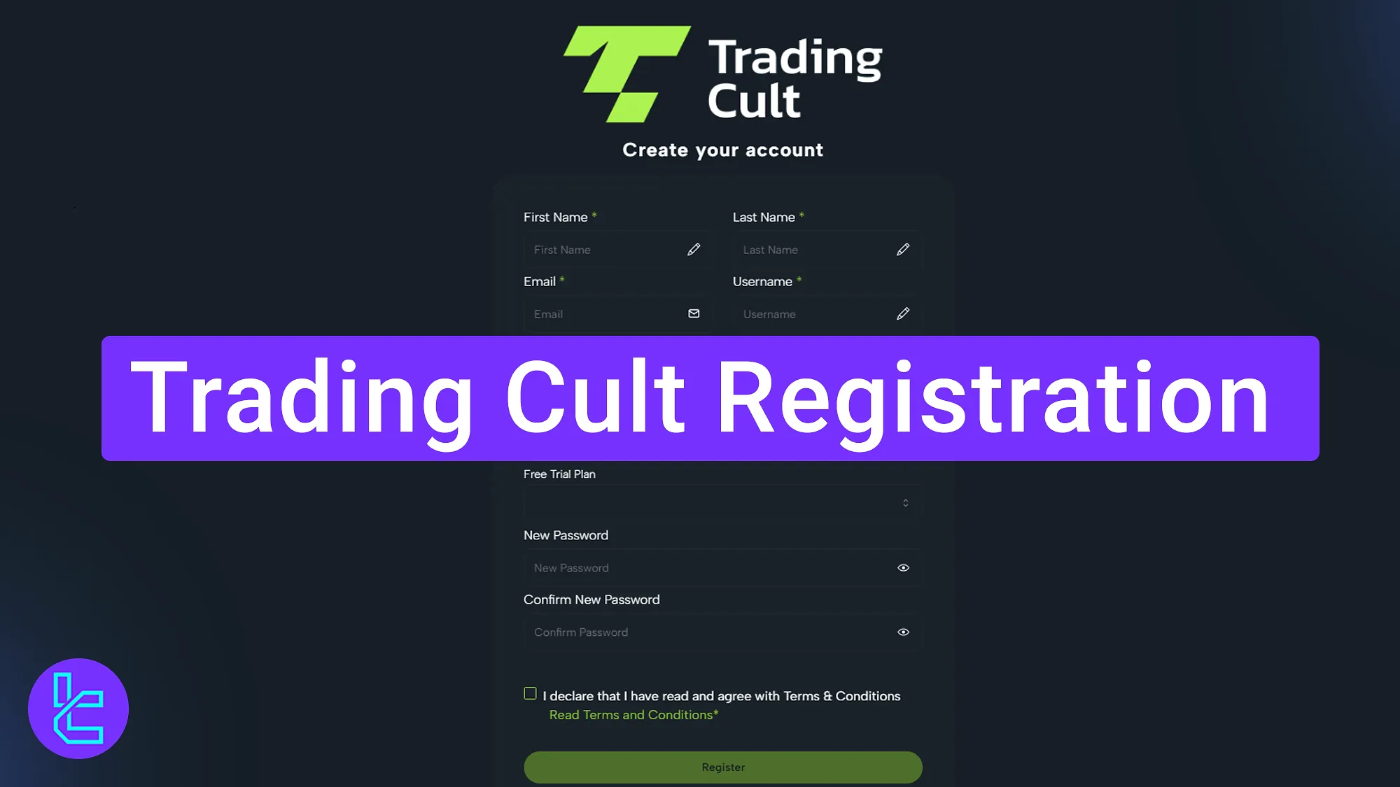 Trading Cult account setup process