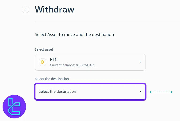 CEX.io Bitcoin cash-out address entry section