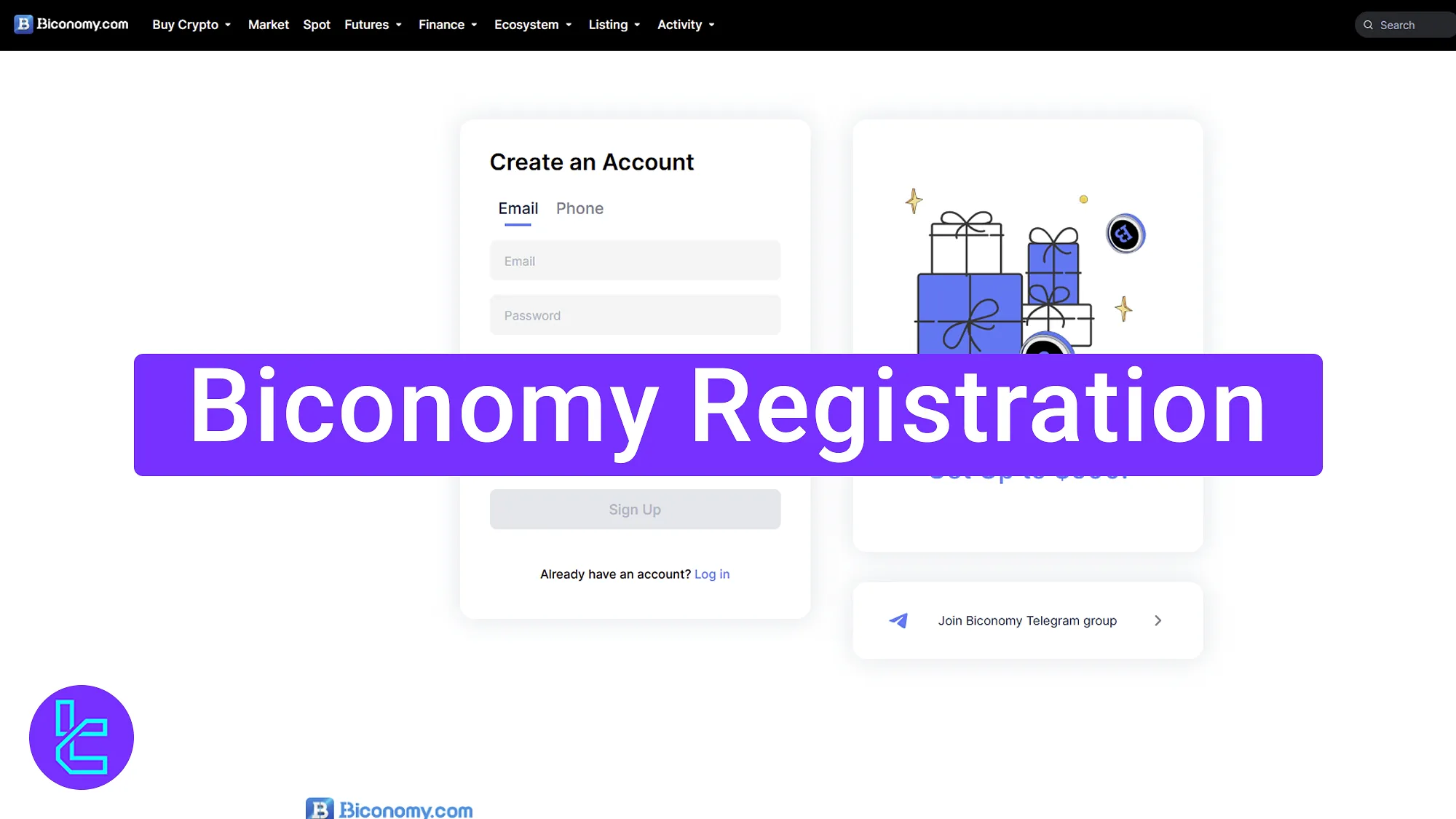 Biconomy sign-up process