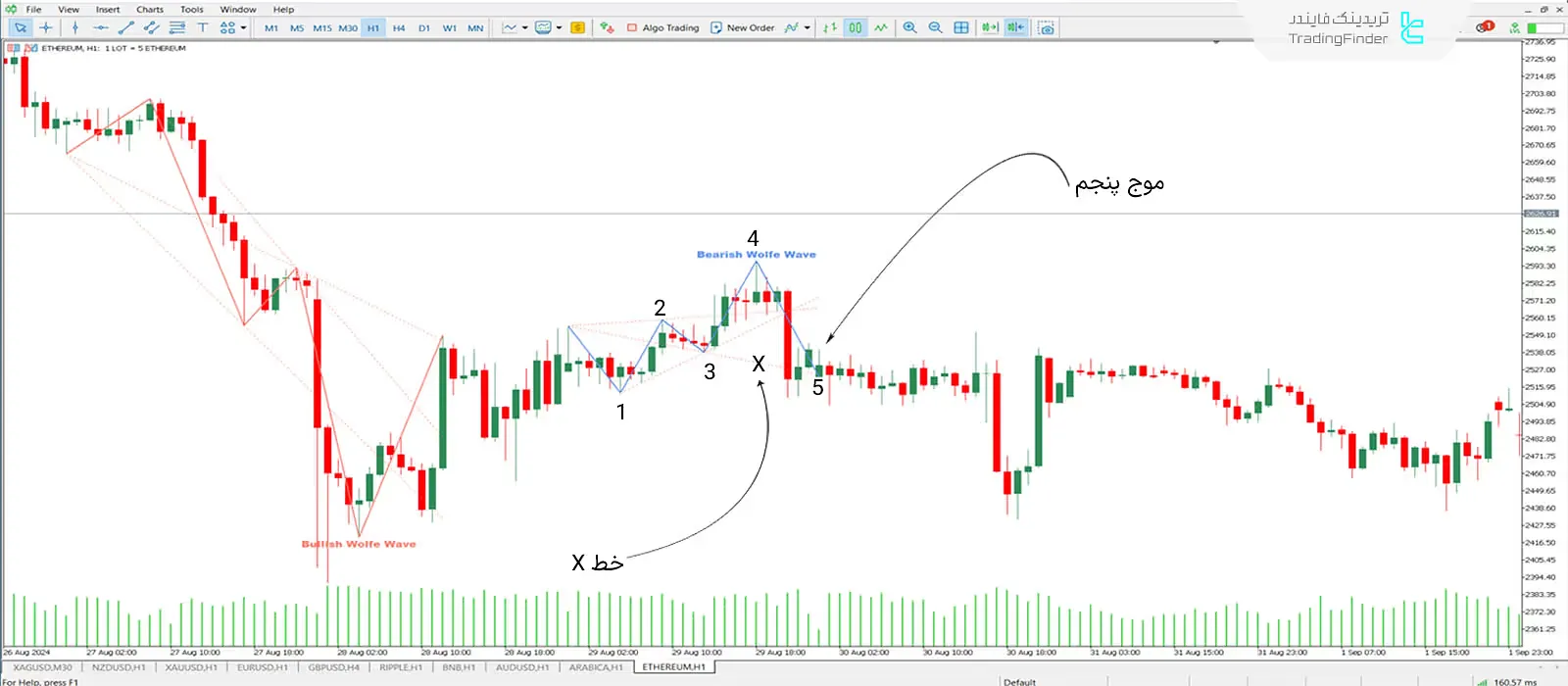 دانلود اندیکاتور ولف ویو پترن (Wolfe Wave Pattern) در متاتریدر 5 - رایگان - [تریدینگ فایندر] 2