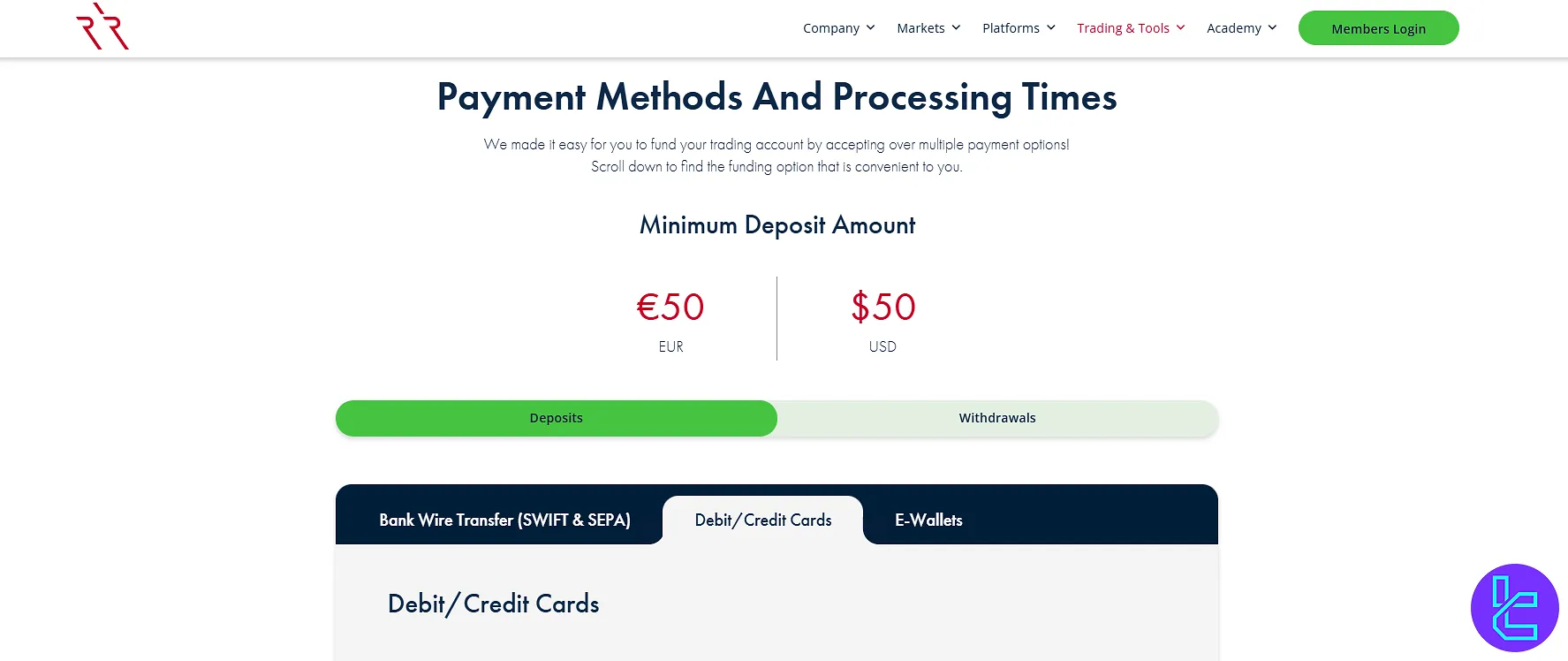 Errante EU Payment Methods