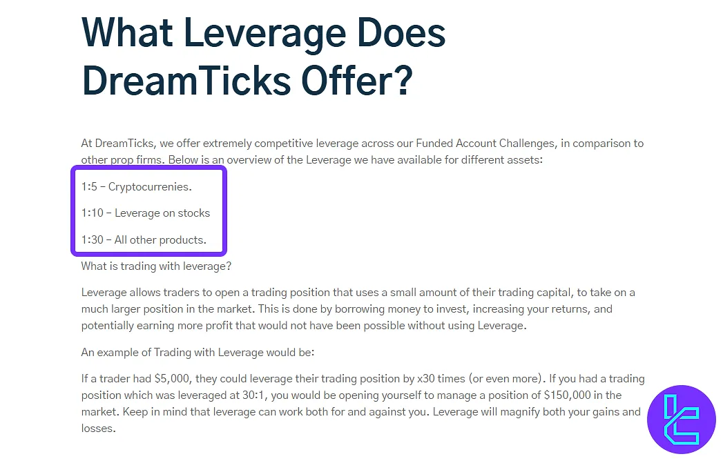 DreamTicks leverage rules