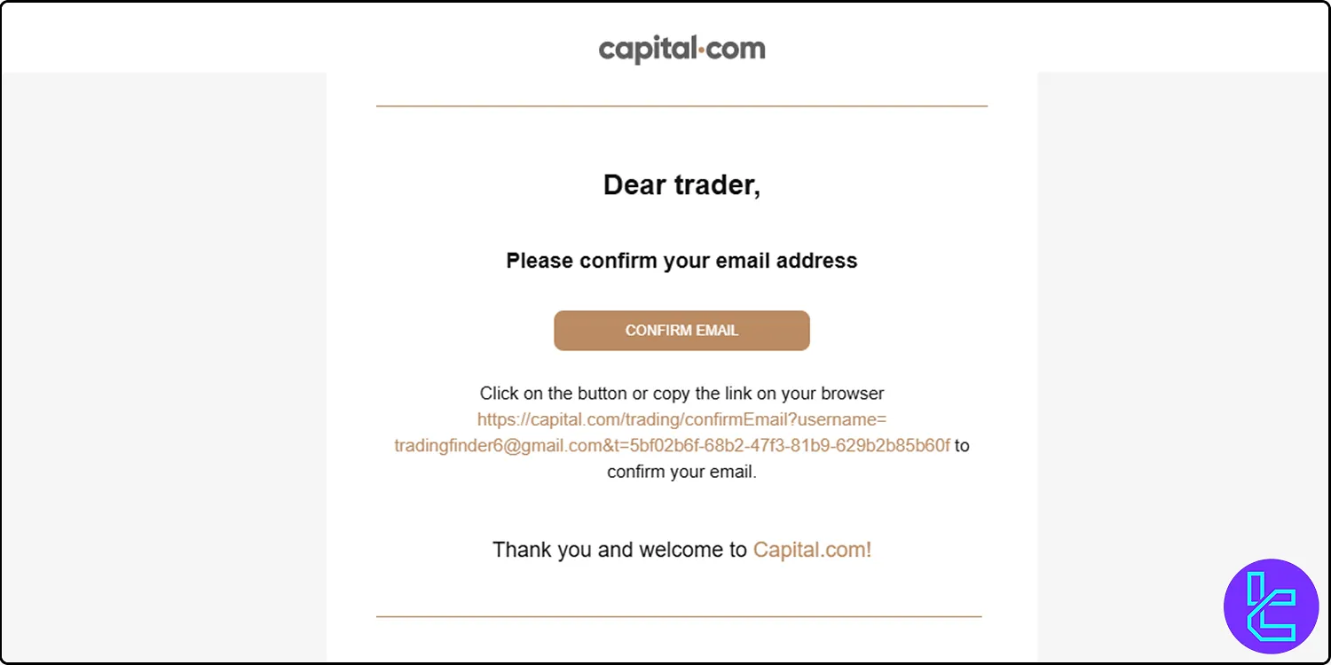 Capital.com email confirmation