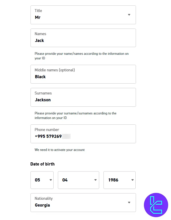 XTB broker sign-up process