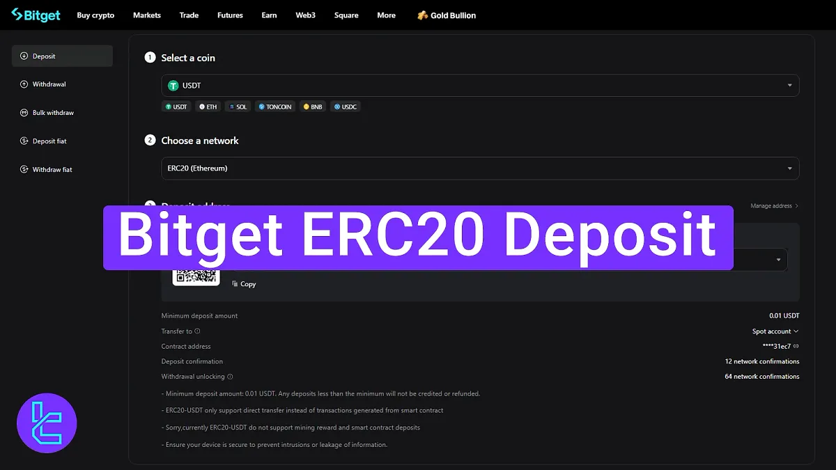 Bitget USDT ERC20 Deposit 2025 [3-Step Procedure, 0.01 USDT Minimum]
