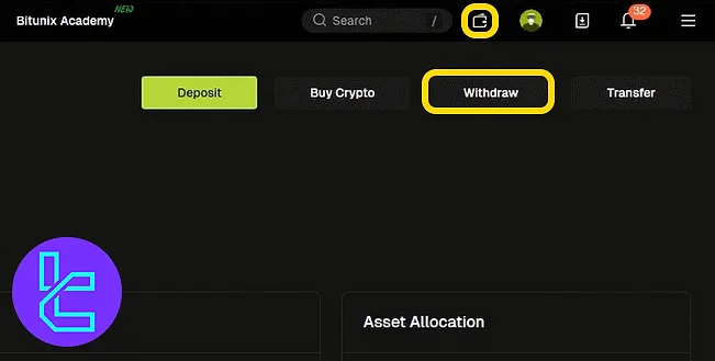 Accessing the Bitunix payout section via the main dashboard