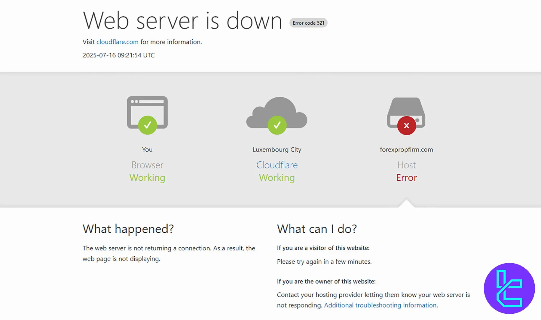 Forex Prop Firm Website Down