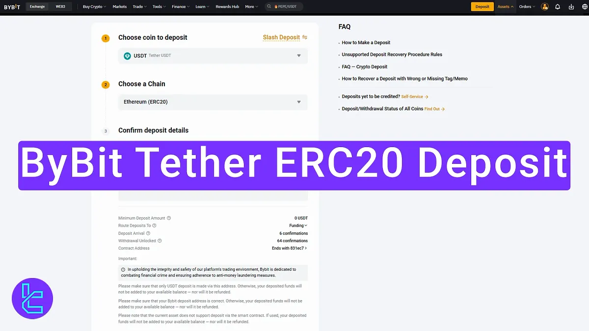  ByBit Tether ERC20 Deposit - No Minimum Required [4 Steps] 2025