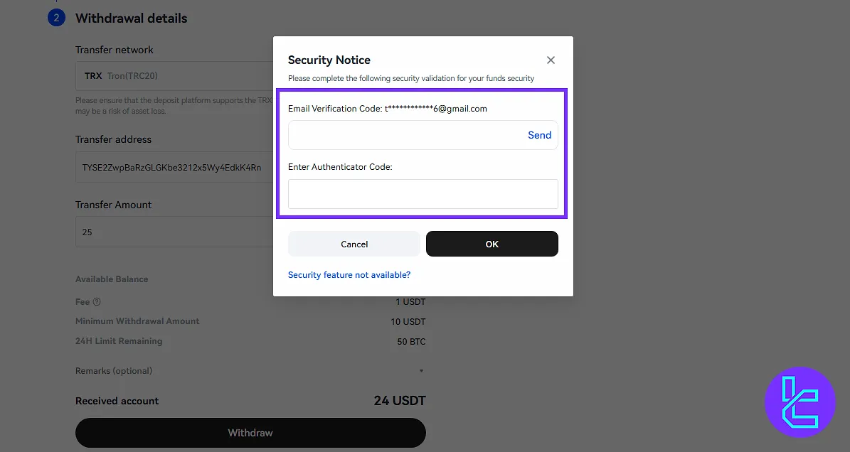 Toobit USDT TRC20 payout verification process