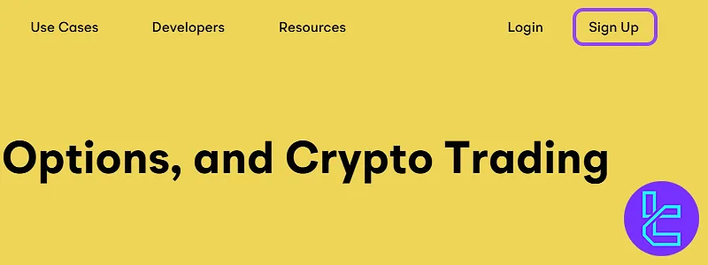 Alpaca Markets sign-up button on the official website