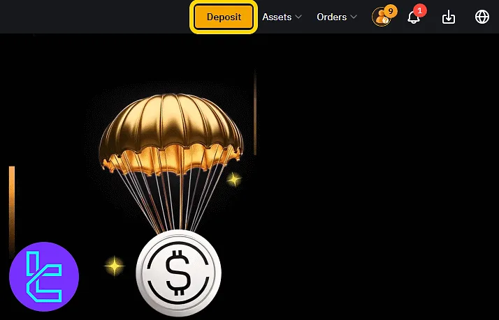 ByBit dashboard showing the wallet funding option to top up TRC20