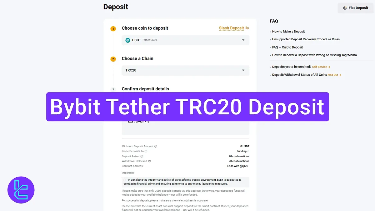 ByBit Tether TRC20 Deposit 2025 [$0 Fee Funding in 3 Steps]