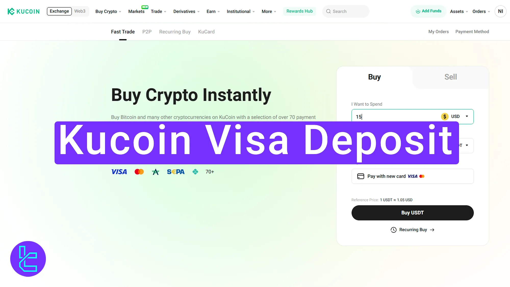KuCoin bank card crypto top-up with Visa and Mastercard option