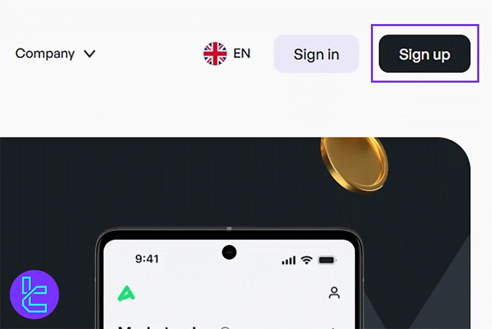Navigating to the Amega Signup Page
