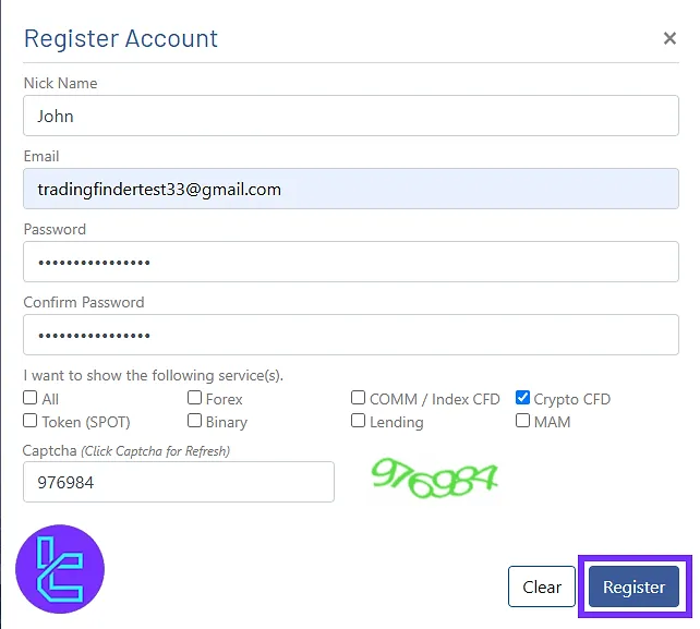 BitEclipse sign-up form