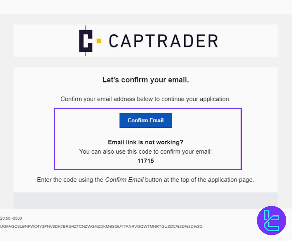 Email Confirmation for CapTrader signup