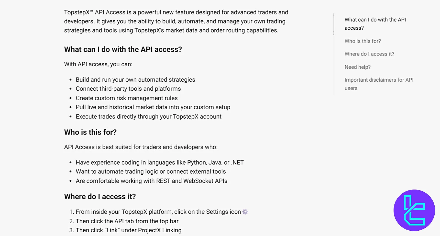 Topstep API Trading Rules