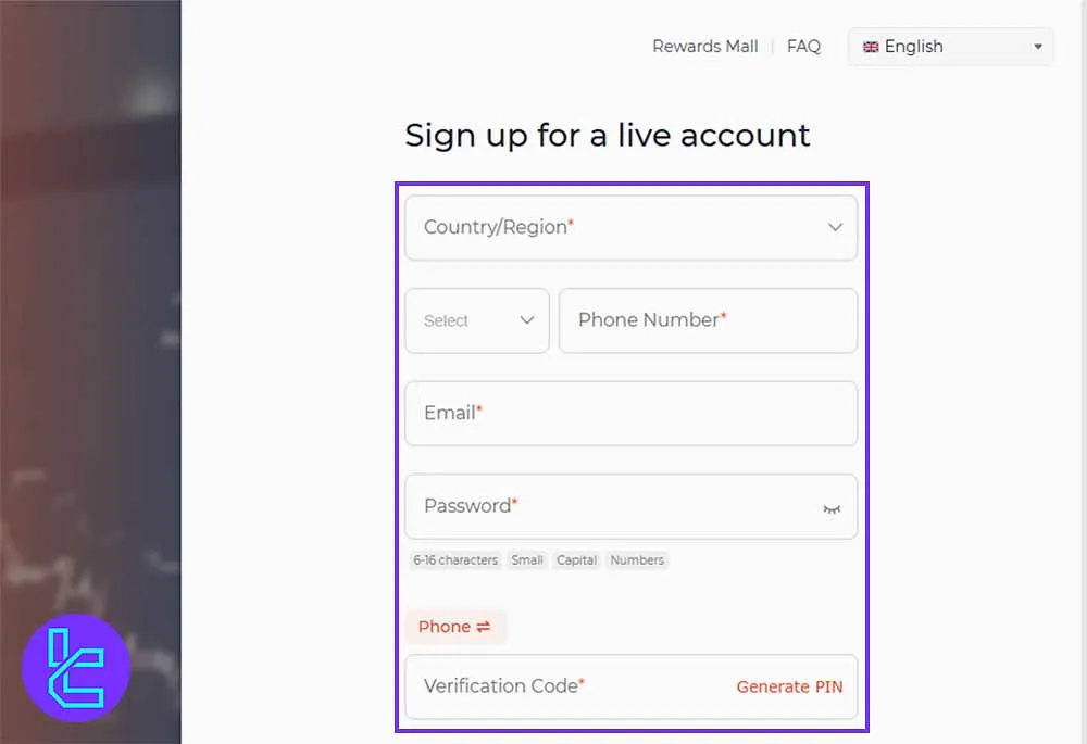 WeTrade form