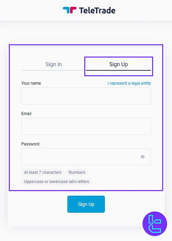 TeleTrade Registration