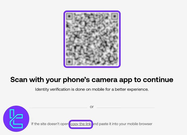QR code for mobile KYC on the OKX