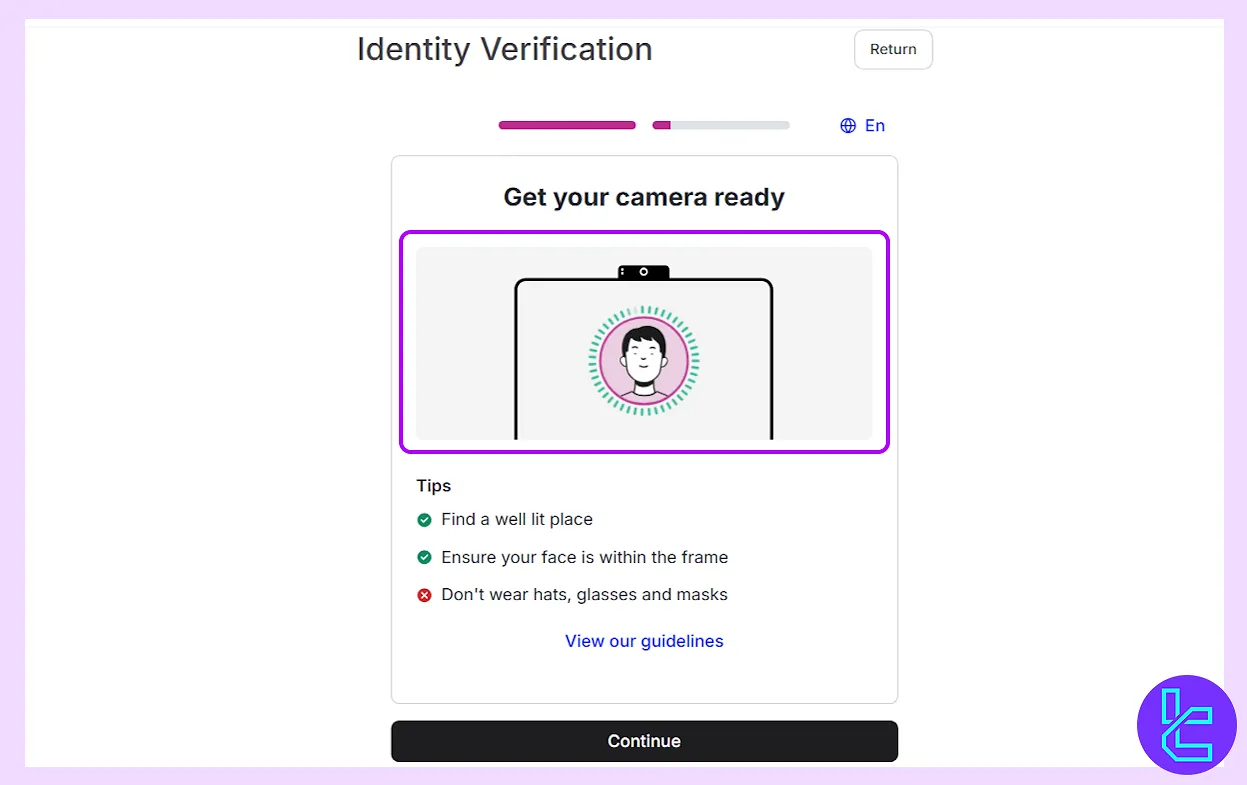Live selfie screen on Hashkey KYC