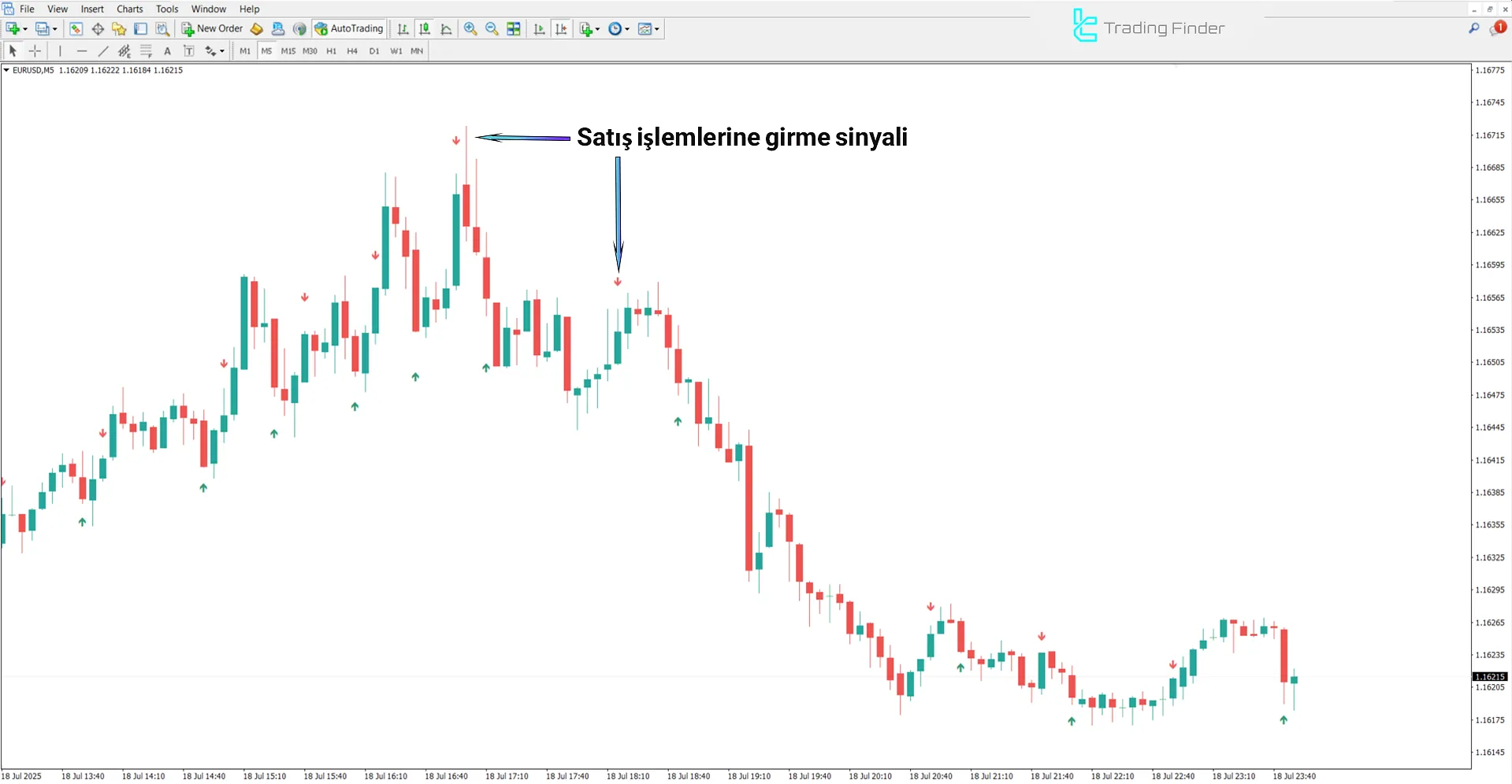 Binary Winner Göstergesi ile Satış Sinyali