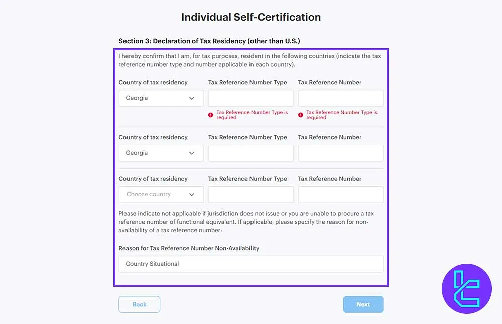 Declaration of Tax Residency when signing up with ATC Brokers