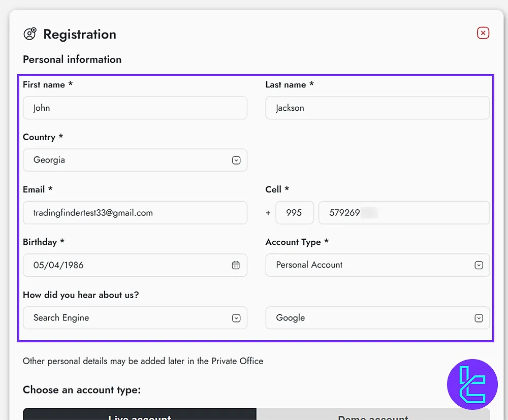 TradersWay Registration