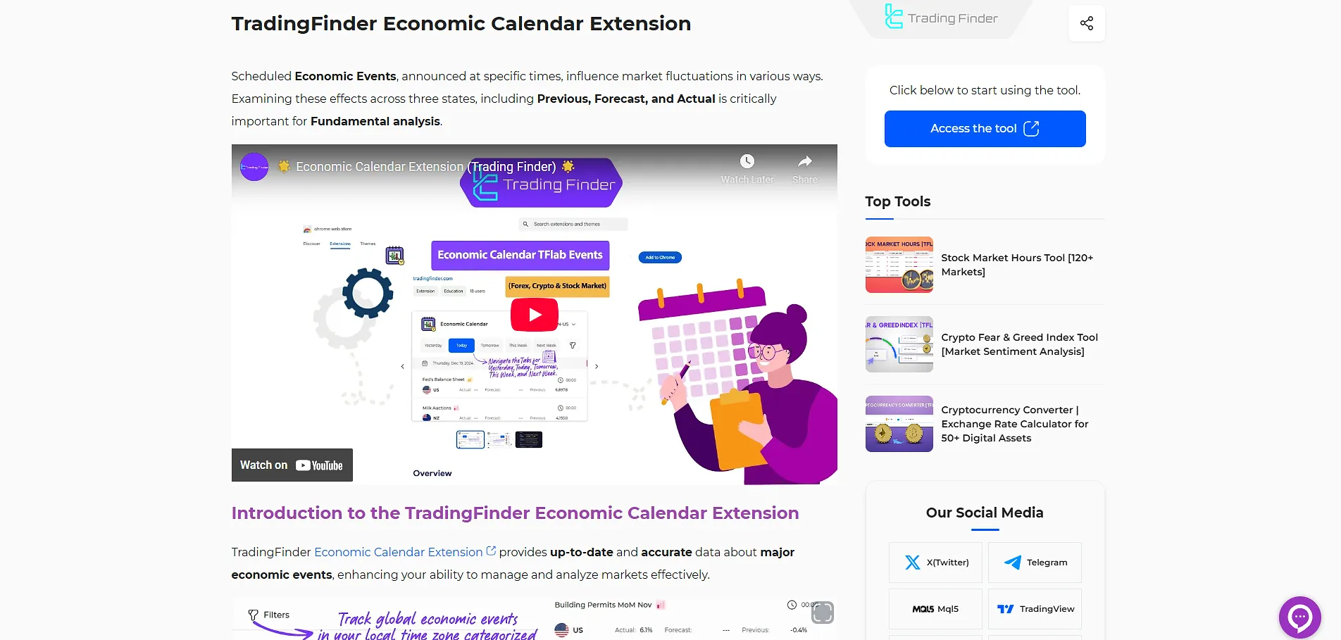TradingFinder Forex Economic Calendar Browser Extension