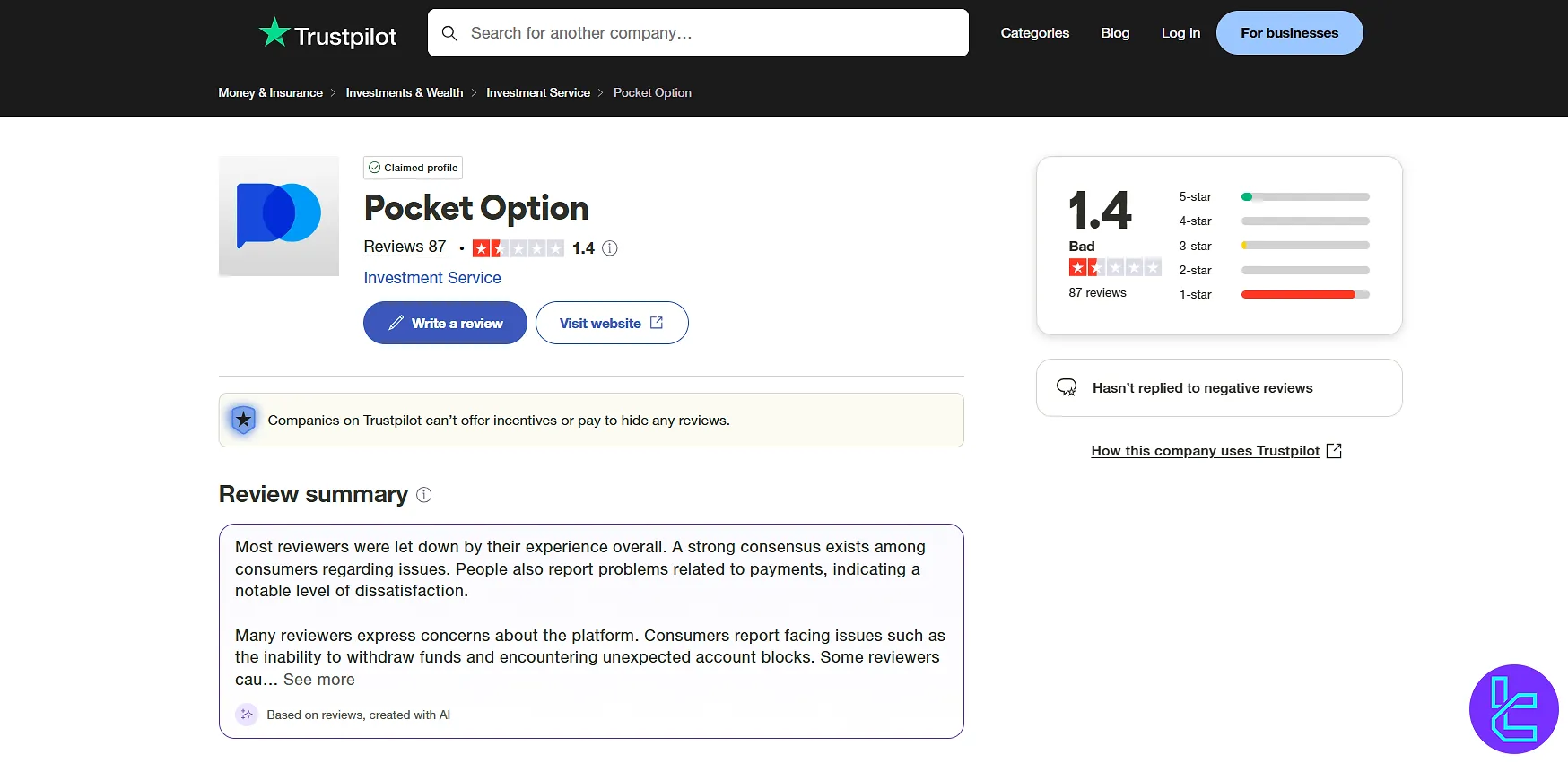 Pocket Option Trustpilot