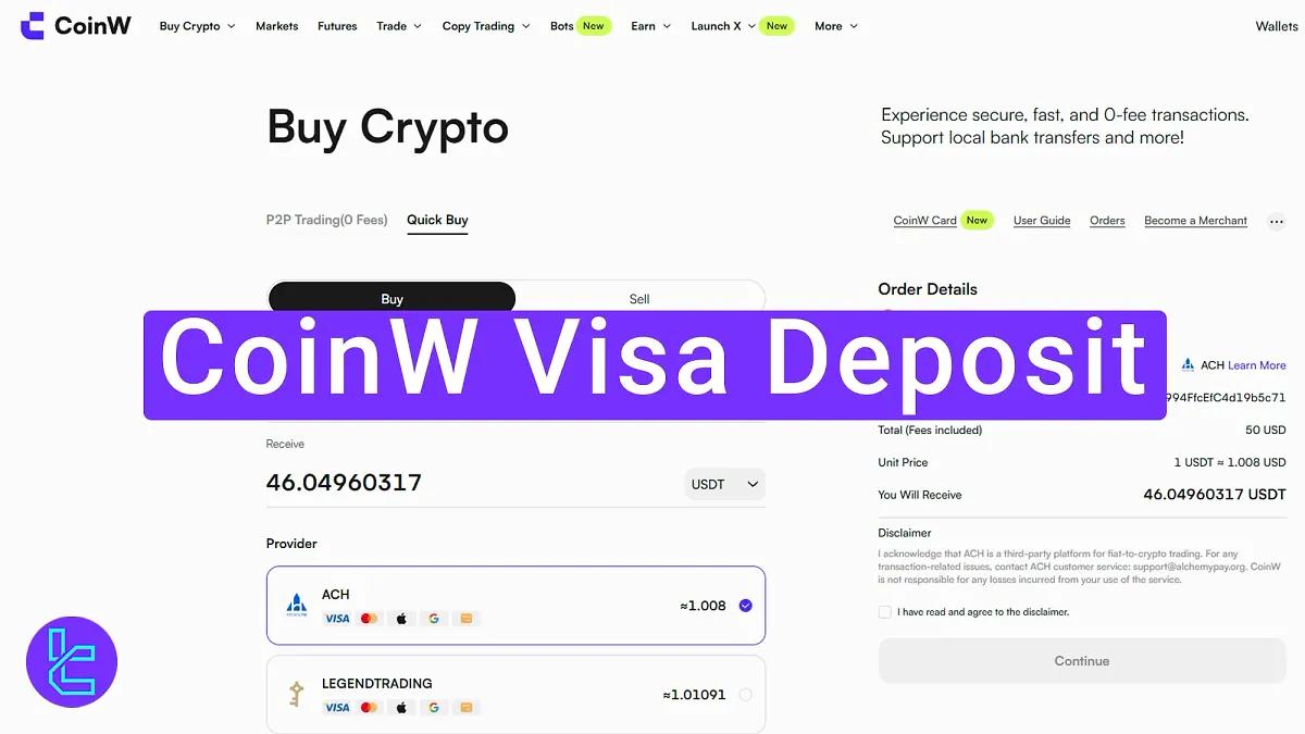 CoinW Visa Deposit 2025 [Minimum Funding Amount $50]