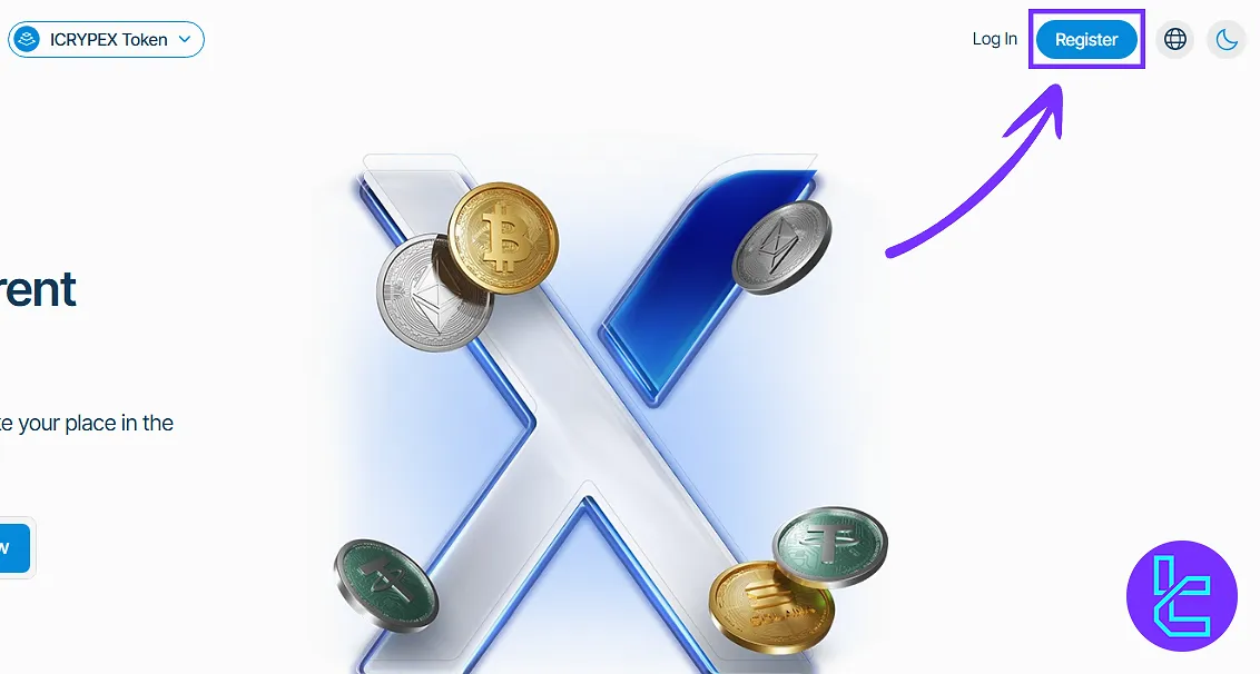 ICYPEX exchange signup with register option