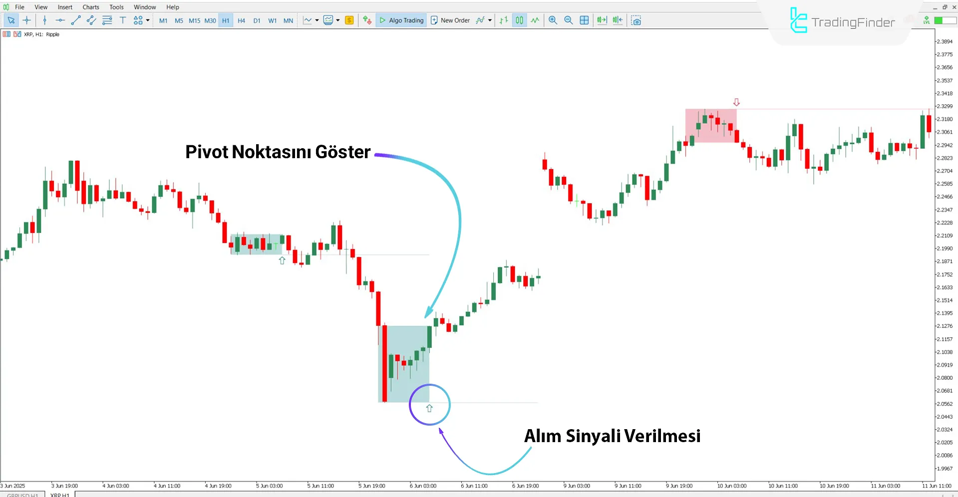 N Bar Reversal Display göstergesiyle yükseliş trendi analizi