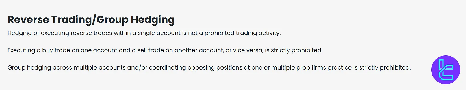 TradeXProp hedging