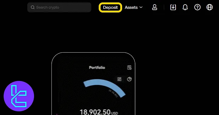 Navigating to the wallet funding section on the OKX dashboard
