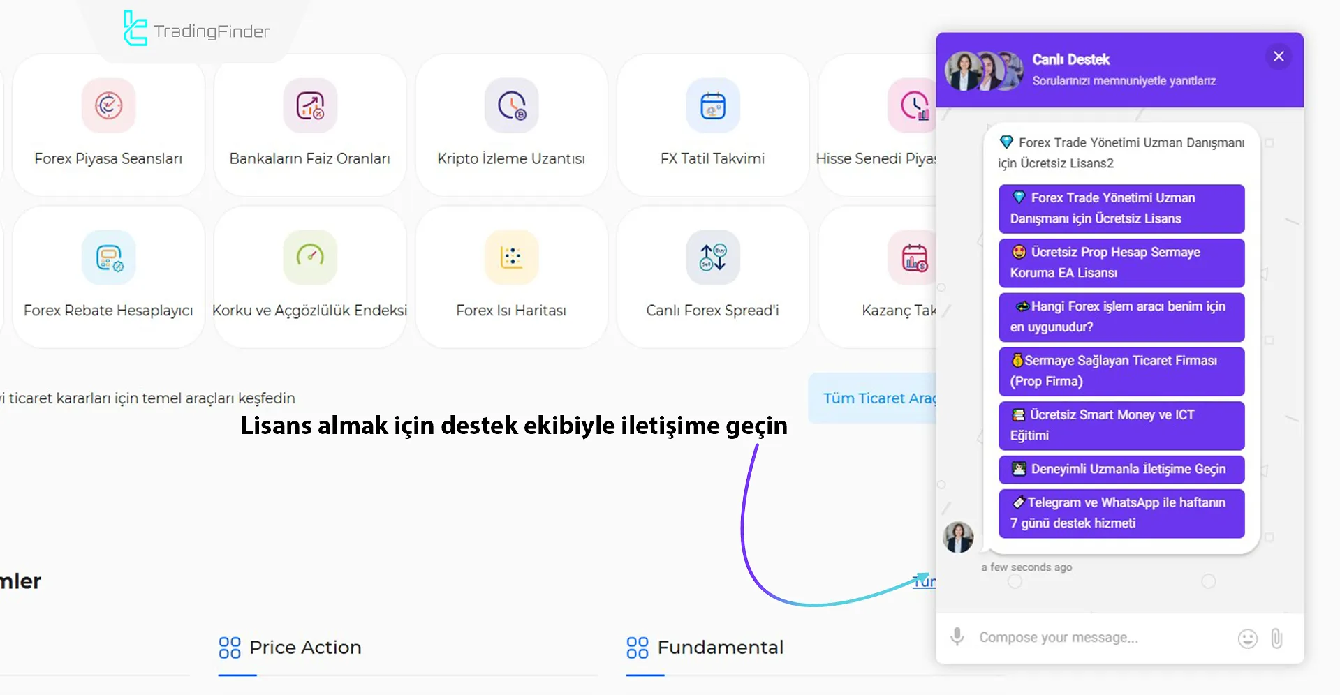 Destek aracılığıyla lisans alma