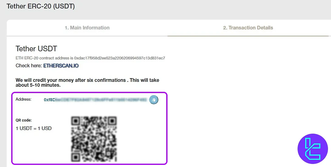 NordFX USDT ERC20 funding wallet address