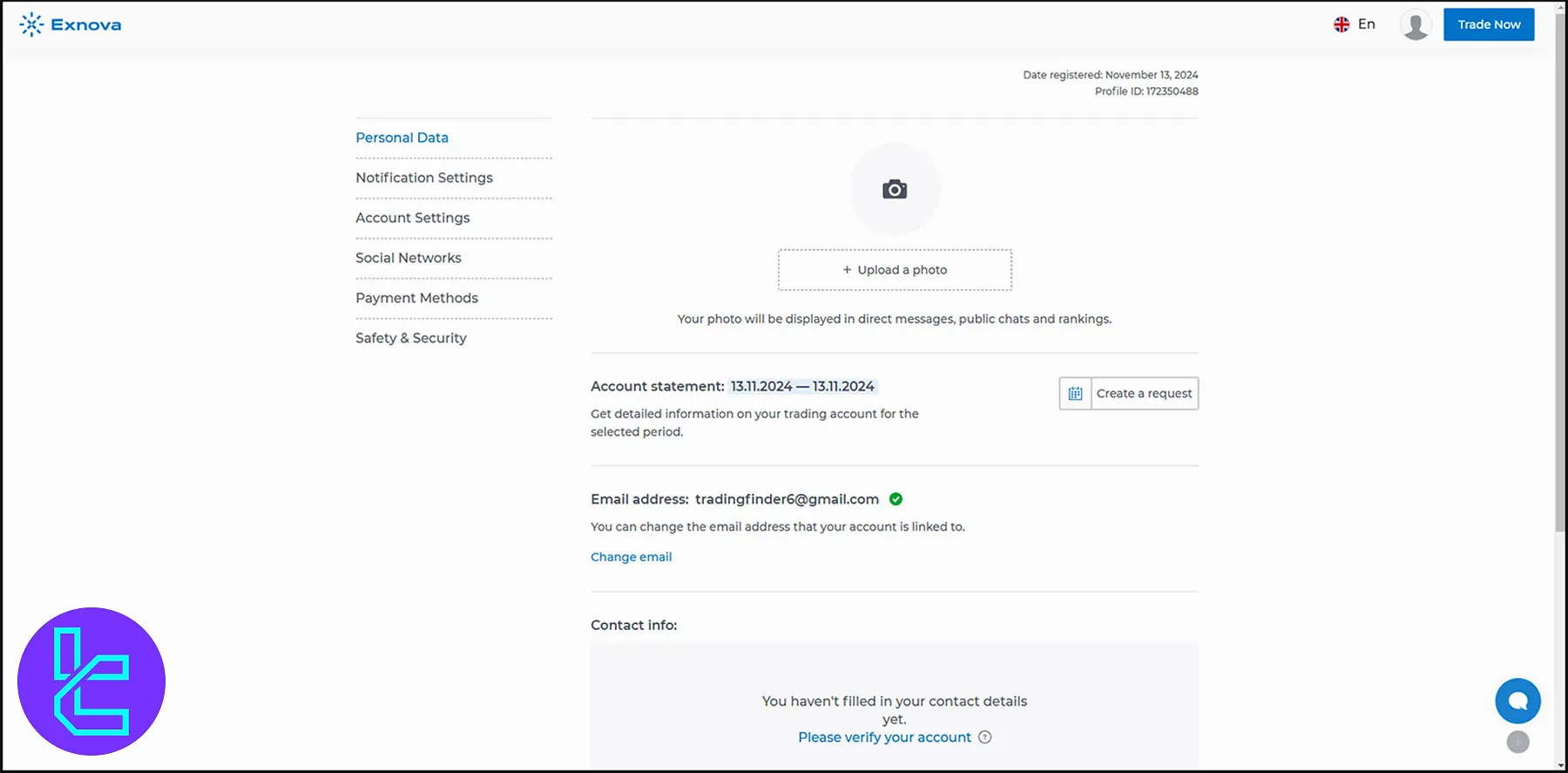 Exnova Verification