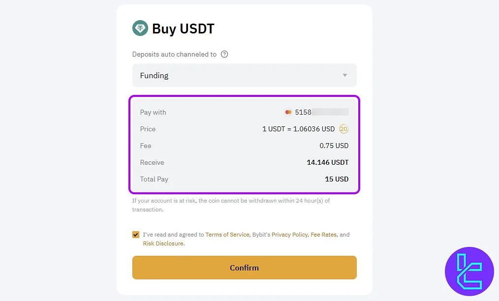 Reviewing Bybit Visa cash in order