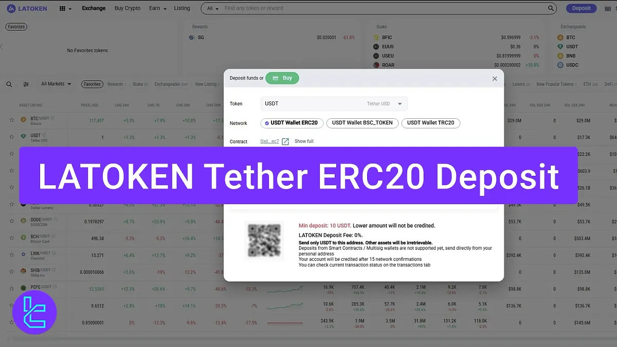 LATOKEN Tether ERC20 Deposit 2025 [Quick 4-Step USDT Transfer with 0% Fees]