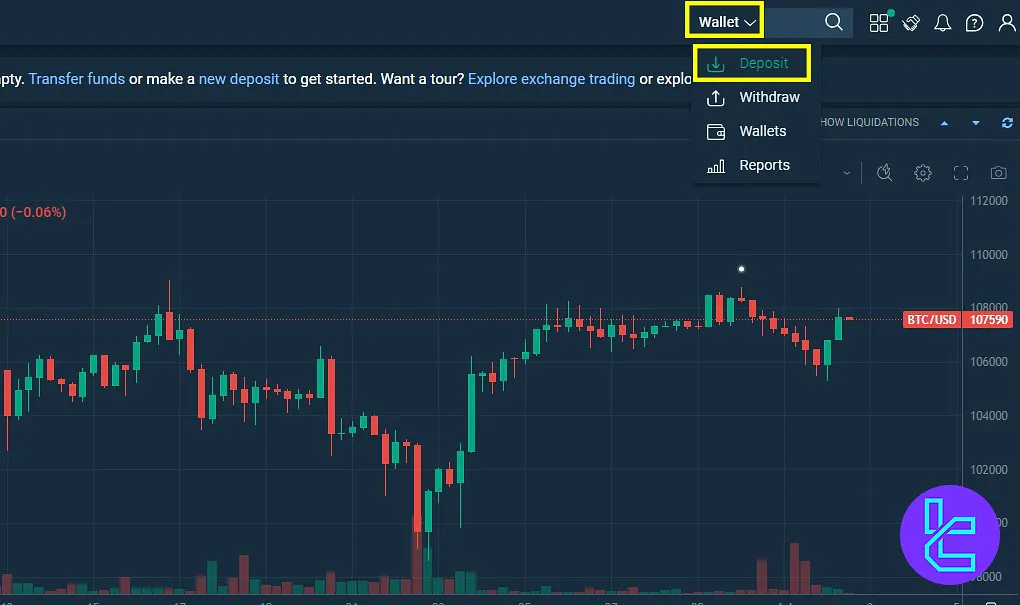 Bitfinex USDT ERC20 deposit wallet step