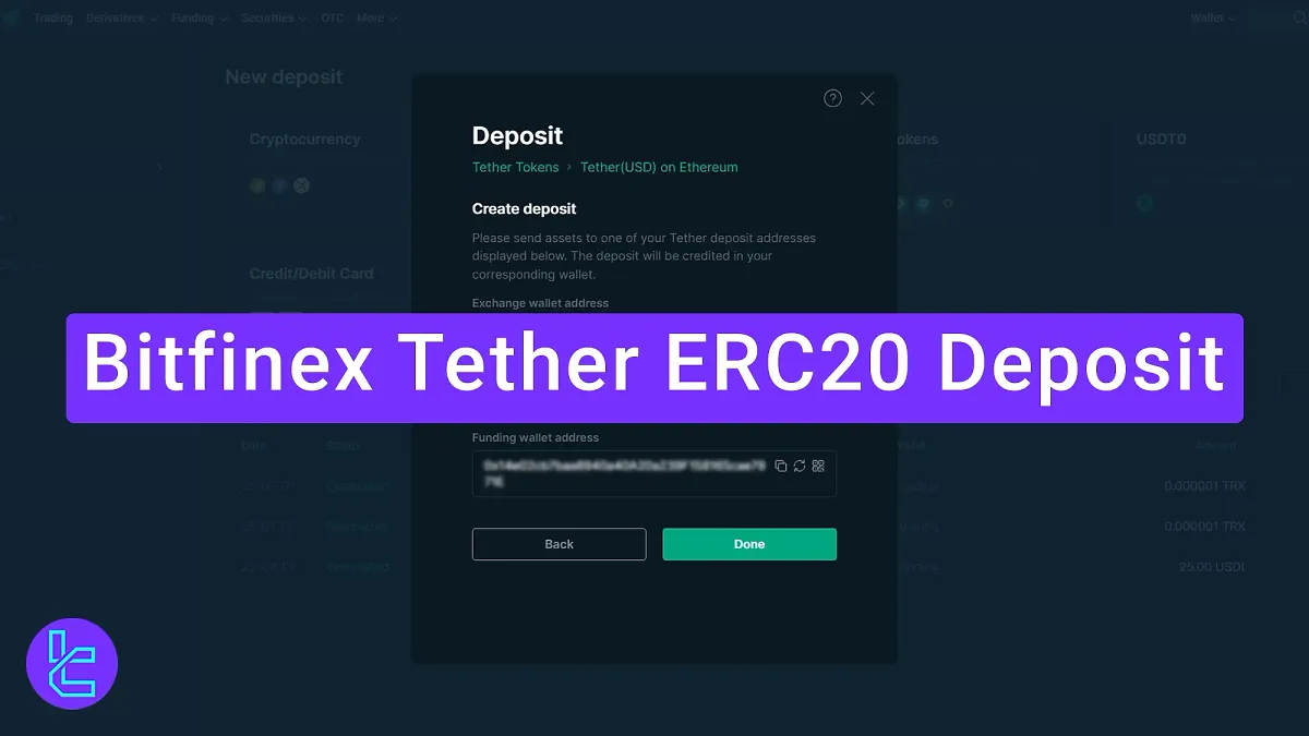Bitfinex Tether ERC20 Deposit 2025 [Manual or with QR Code in 6 Steps] 