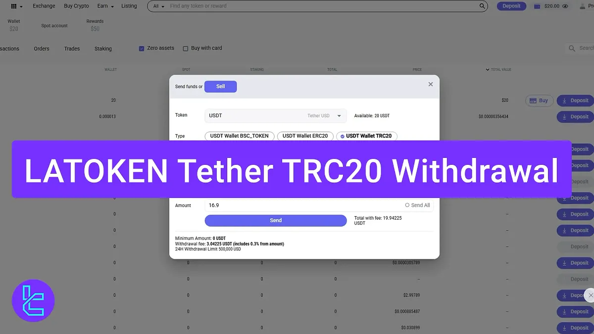 LATOKEN Tether TRC20 Withdrawal 2025 [USDT Arrival in 1-3 Hours]