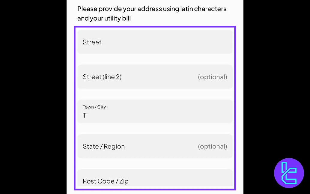 Coinmetro address verification form