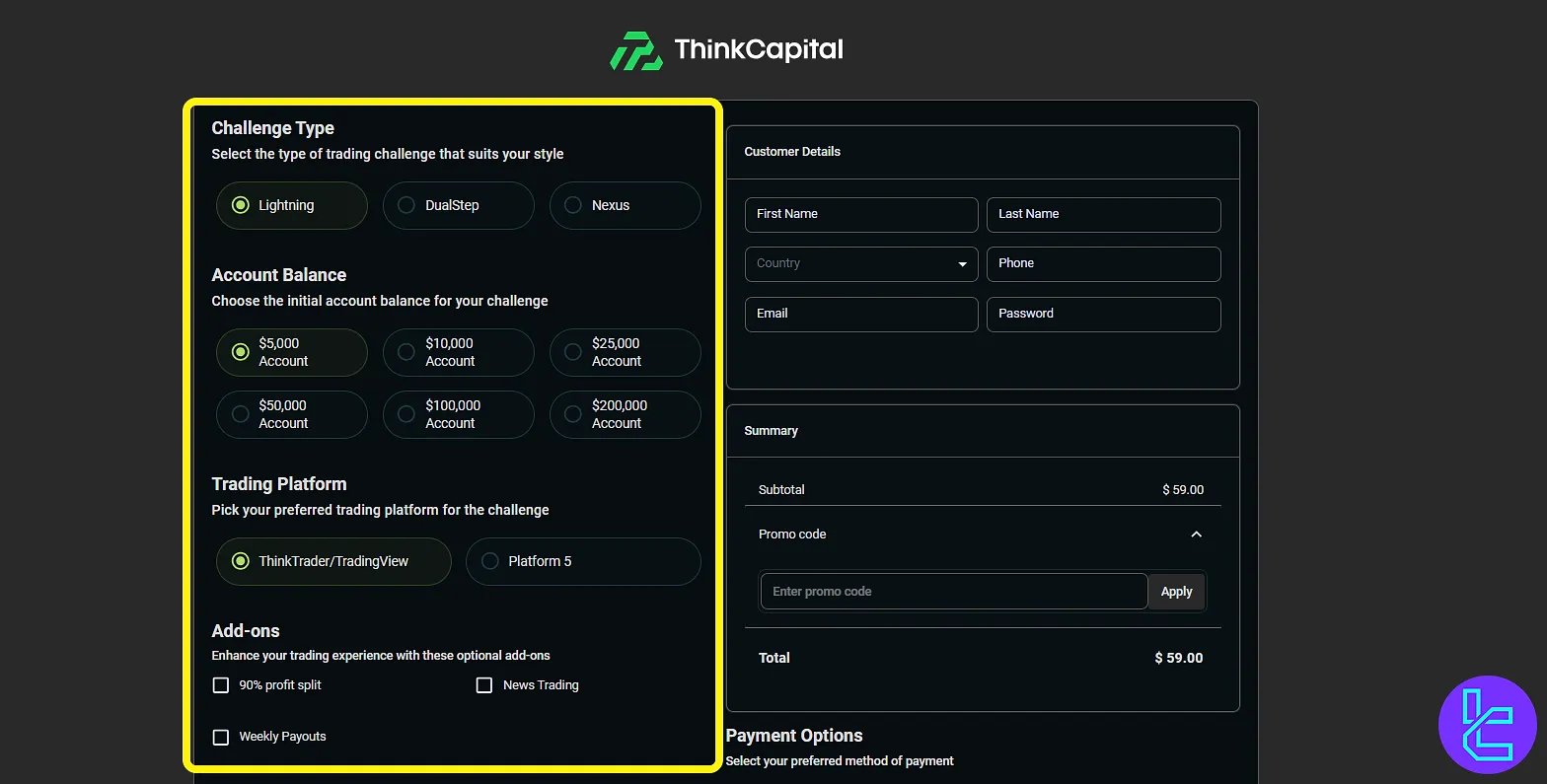 ThinkCapital’de hesap özellikleri